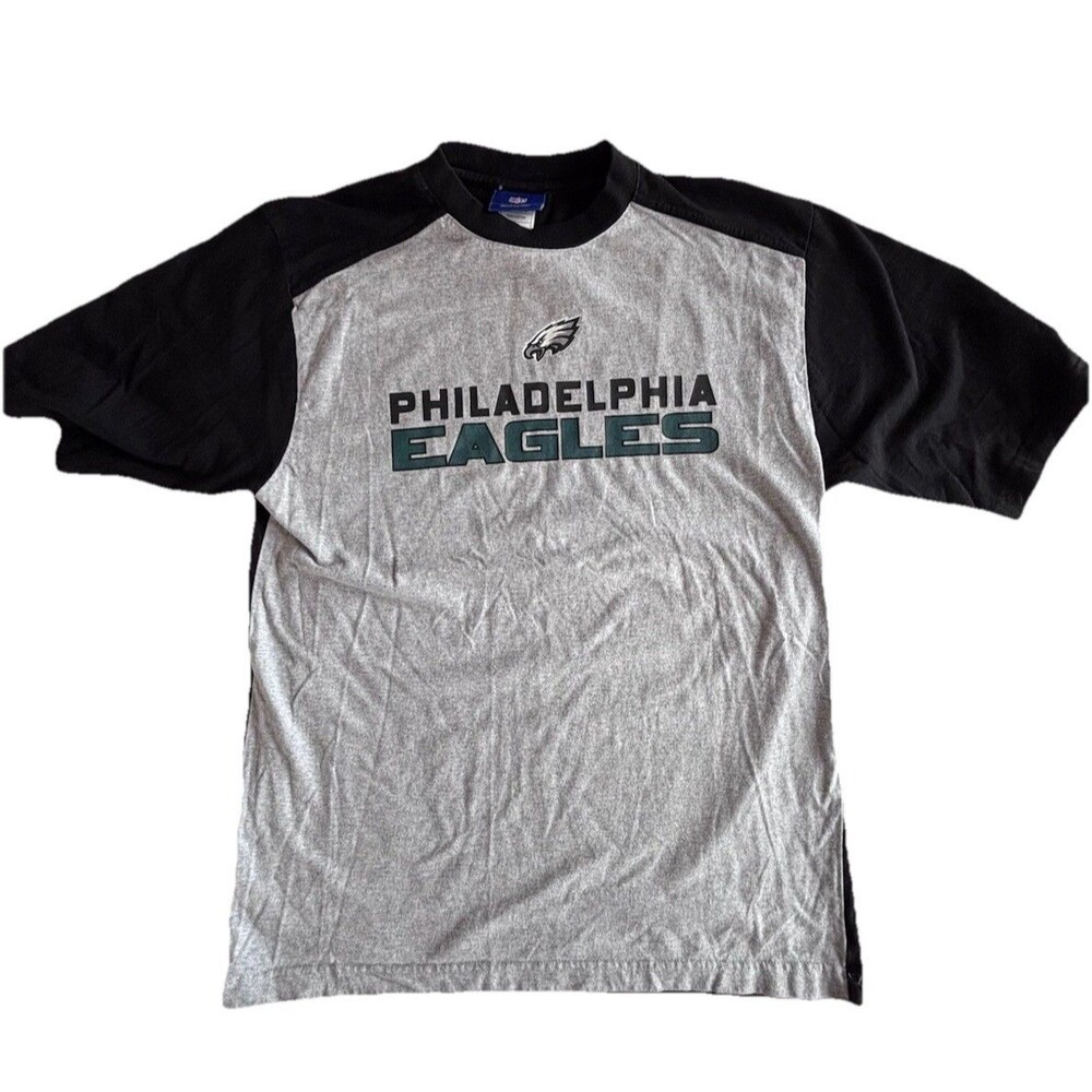 Reebok Philadelphia Eagles NFL T Shirt Men Small Gray Black Cotton EUC